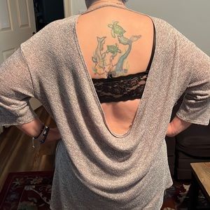 Summer sweater with a deep back